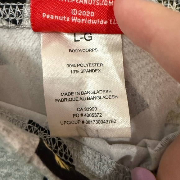 Peanuts Gray Pajama Pants with Black and Green Accents - Picture 3 of 4